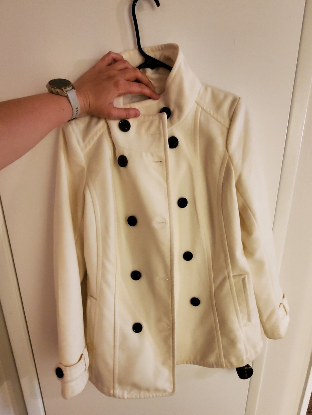 Guess - Midlength Women's White Coat (M)